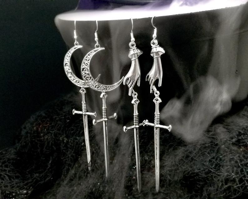 Women's Long Sword Earrings Halloween | Magic Stories