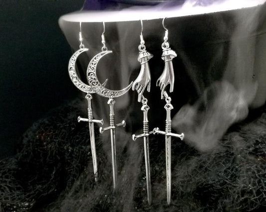 Women's Long Sword Earrings Halloween Earrings