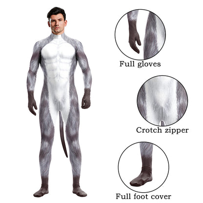 Halloween Bodysuits Zentai With Tail Animal | Magic Stories