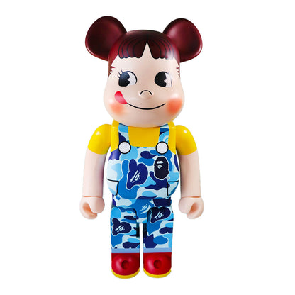 1000% Bearbrick BAPE × Pekochan (Blue)