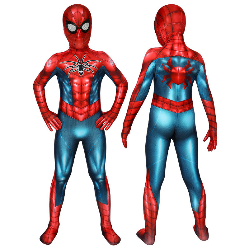 Spider-Man PS5 Kids Suits Duo — Purple Reign + Spider-Armor MK IV — back view