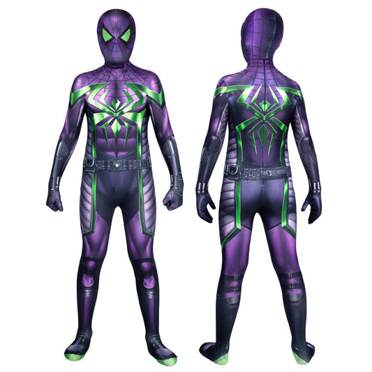 Marvel's Spider-Man Miles Morales Purple Reign Suit Kids Jumpsuits Cosplay Costume - Magic Stories