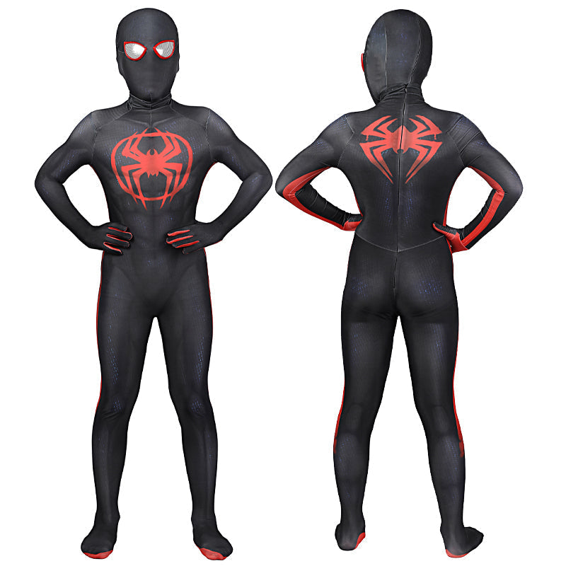 Spider-Verse Kids Duo Cosplay Set — Miles Morales + Spider-Punk — back view
