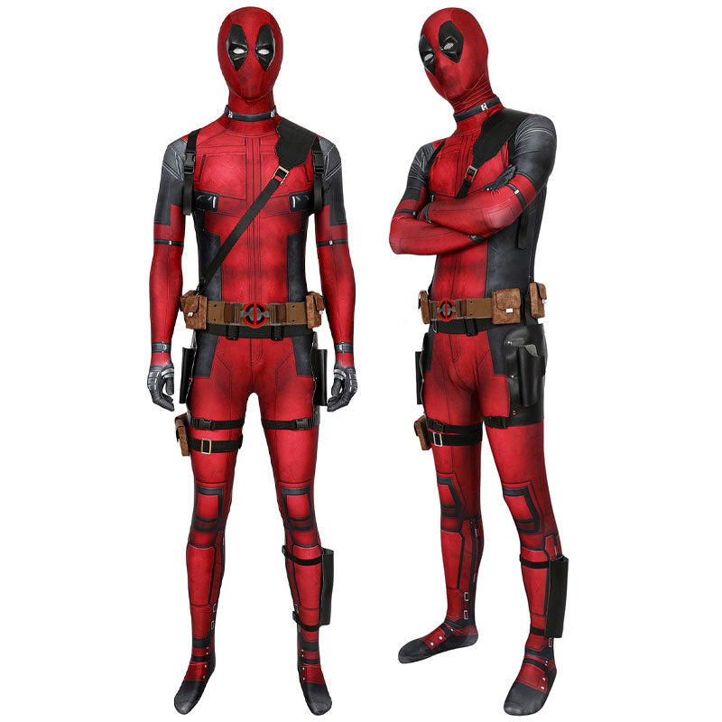 Deadpool 3 Wade Wilson Jumpsuit Cosplay Costume with Props