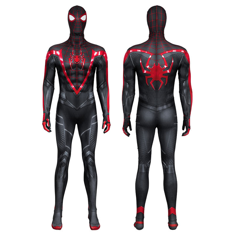 Spider-Man 2 PS5 Miles Morales Black Jumpsuit Cosplay Costumes