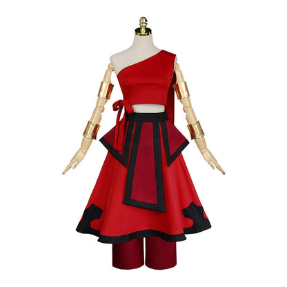 Avatar: The Last Airbender Katara Red Dress Outfit Cosplay Costume - Magic Stories