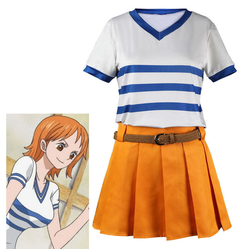 One Piece Duo Cosplay Set — Monkey D. Luffy + Nami — back view