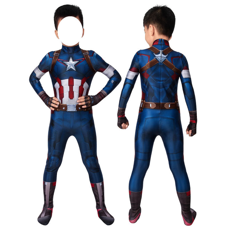 Avengers: Age of Ultron Captain America Kids Jumpsuit Cosplay Costumes - Magic Stories