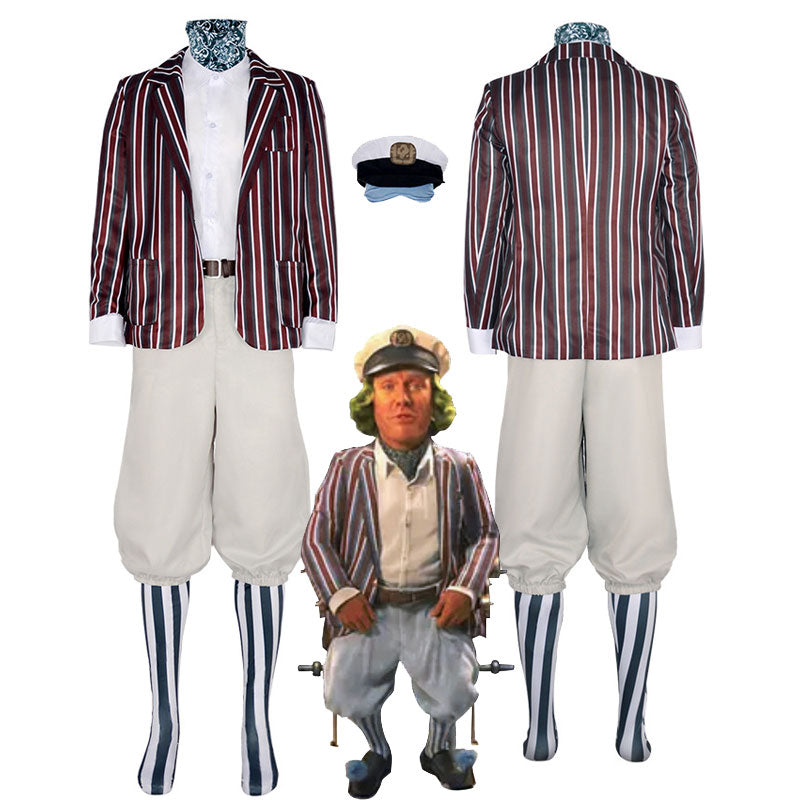 Movie Comedy Icons Cosplay Duo — Wonka Oompa Loompa + The Mask Stanley Ipkiss