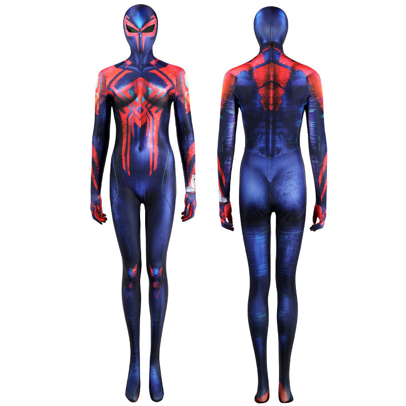 Spider-Verse Adult Cosplay Duo — Miles Morales + Spider-Man 2099 Miguel O'Hara — back view