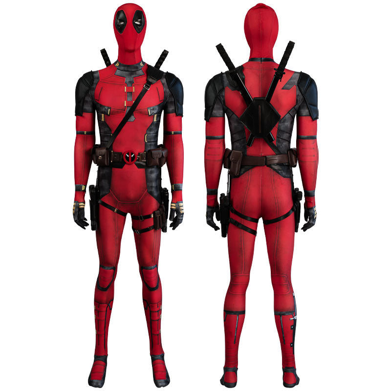 Deadpool 3 Wade Wilson Jumpsuit Cosplay Costume — Red & Black