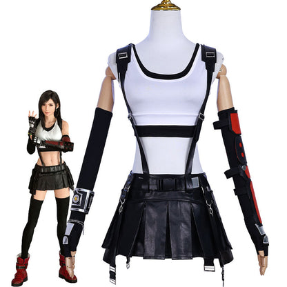 Final Fantasy VII Remake FF7 Tifa Lockhart Cosplay Costumes — included in Final Fantasy VII Duo Cosplay Set — Cloud Strife + Tifa Lockhart