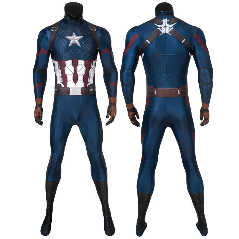Avengers Endgame Captain America Jumpsuit Cosplay Costume