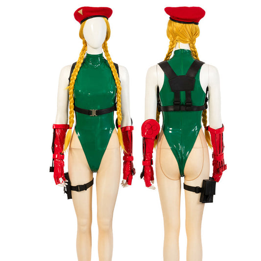 Street Fighter X Tekken Cammy Cosplay Duo — Fullset Costume + Blonde Anime Wig