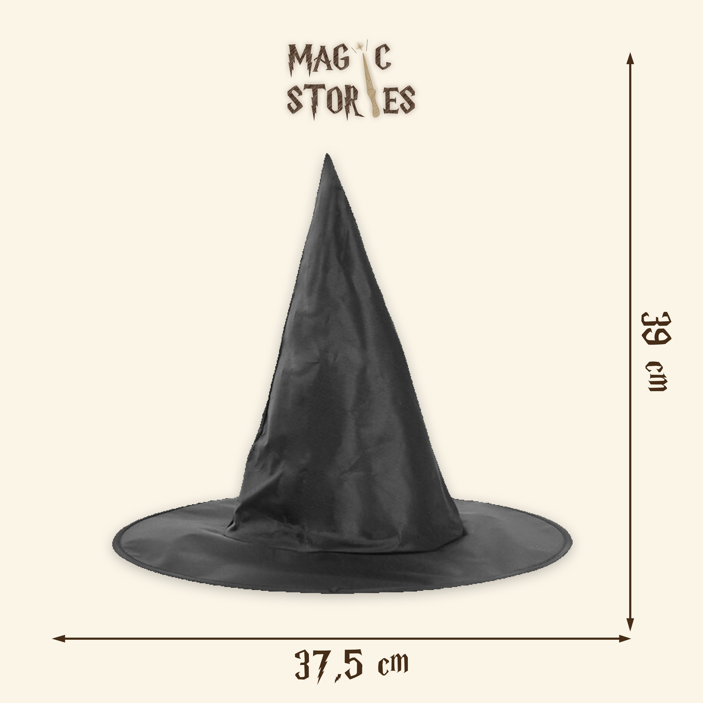 Pointed Wizard Hat Costume Accessory — side view