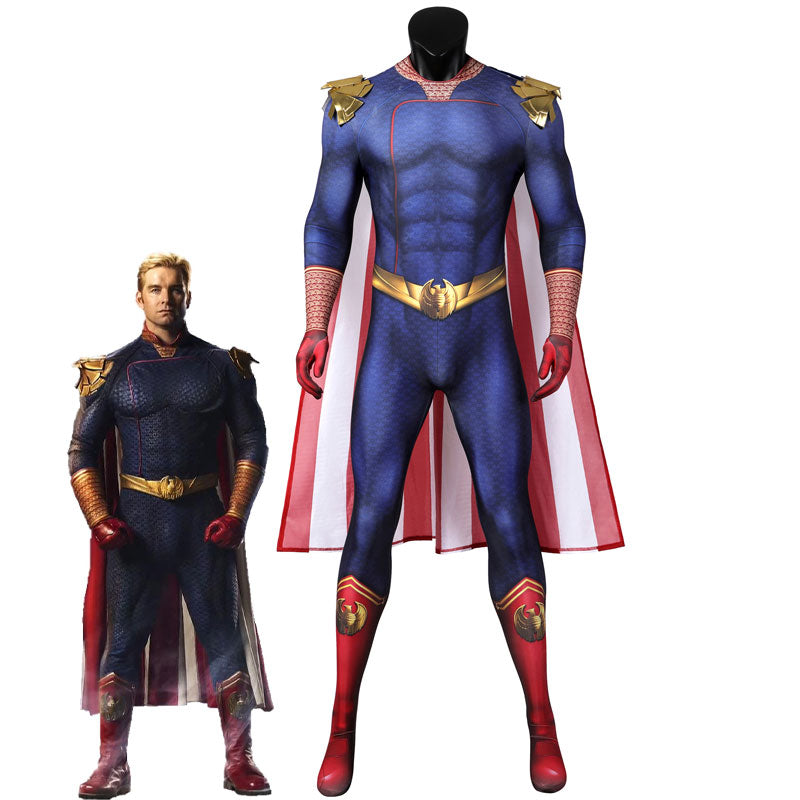Superhero Showdown Cosplay Duo — Invincible Omni-Man + The Boys Homelander — back view