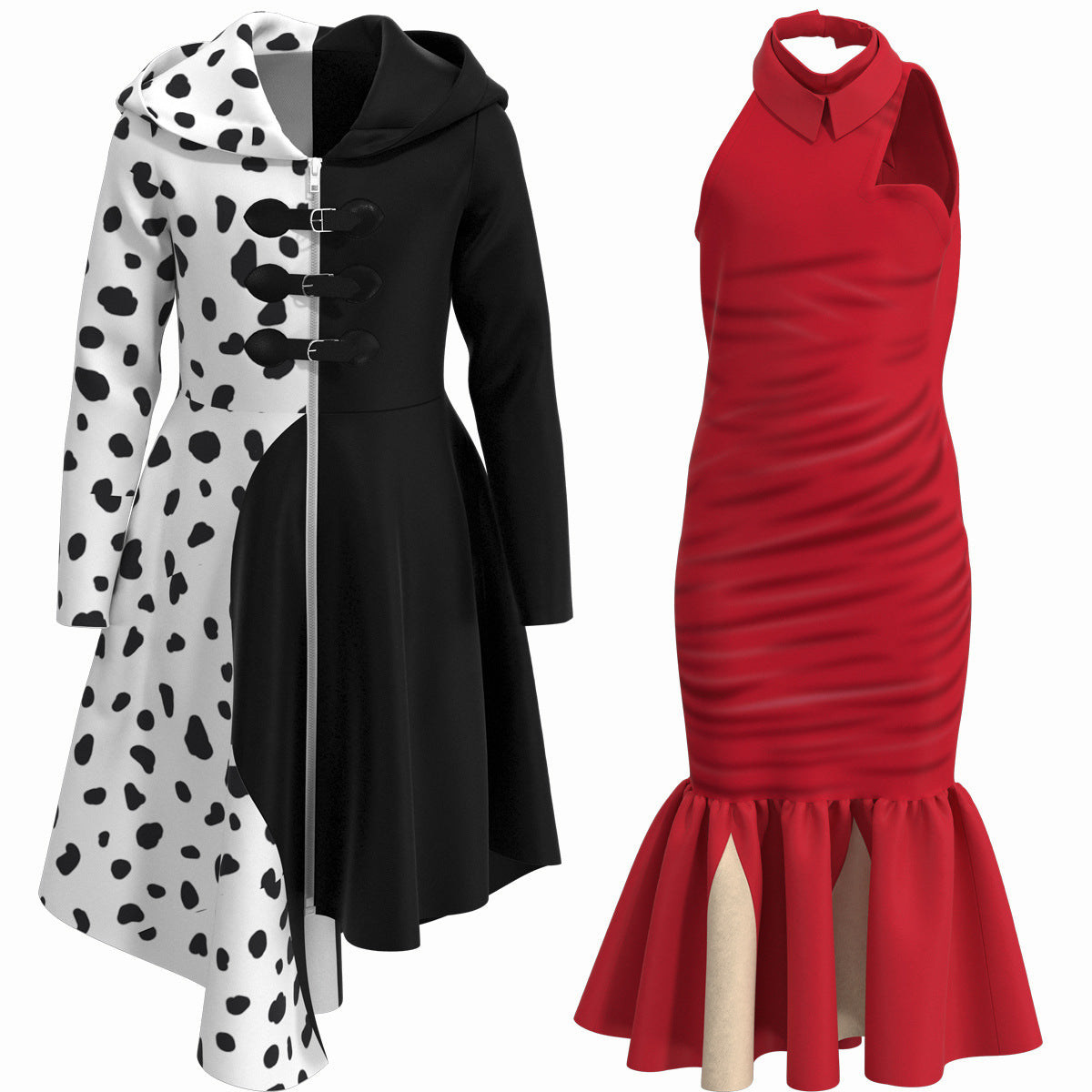 Black And White Witch Cos Costume Performance Costume — packaging