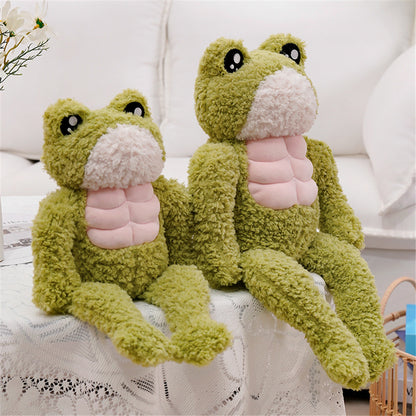 Hairy Muscle Frog Plush Toy Simulation Doll For Children — back view