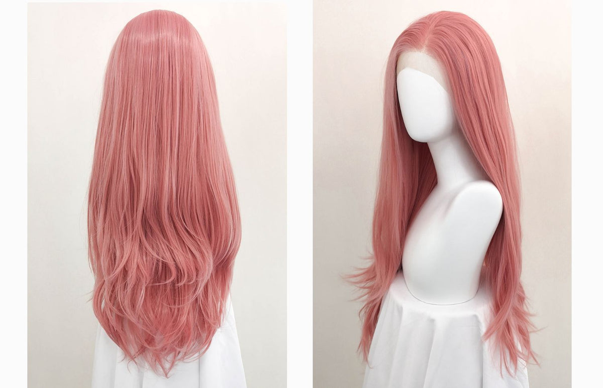 Natural Long Straight Wig — side view