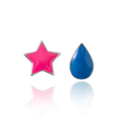 Cosplay Anime Hunter x Hunter Hisoka Earrings Enamel Teardrop Star Stud Earrings — scale reference