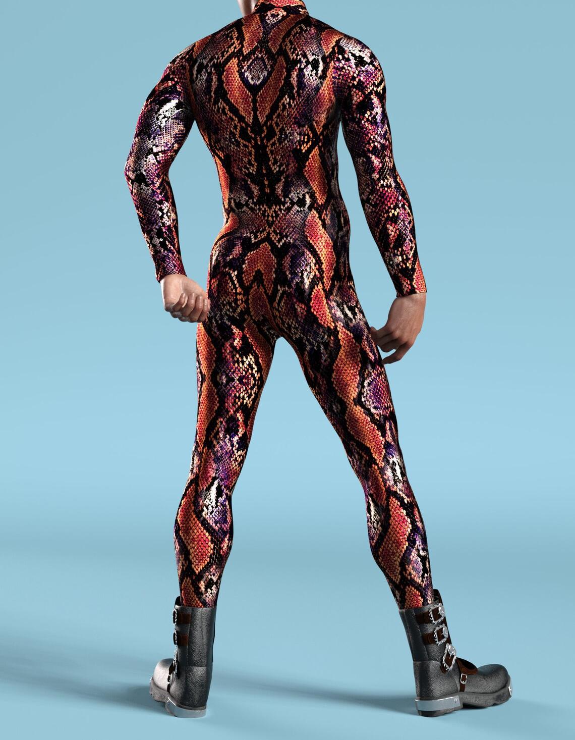 Men's Cosplay One-piece Play Costume — back view