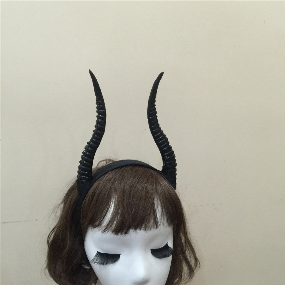 Antelope Horn Gothic Dark Devil Horn Headband — back view
