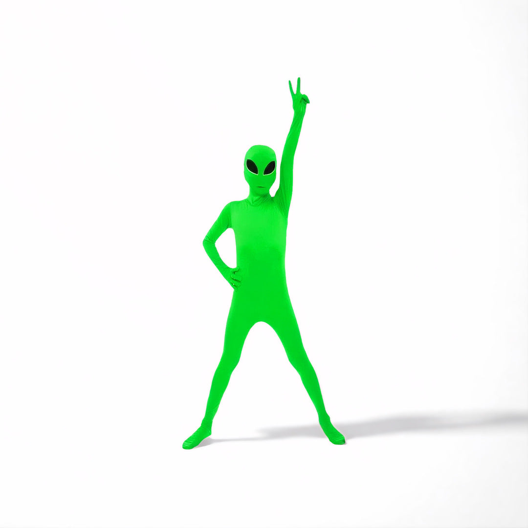 Halloween One-piece Tights Cosplay Green Alien — detail