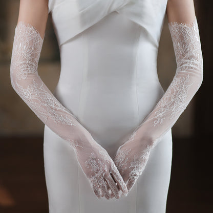 New Super Fairy White Lace Tulle Bride Photo | Magic Stories
