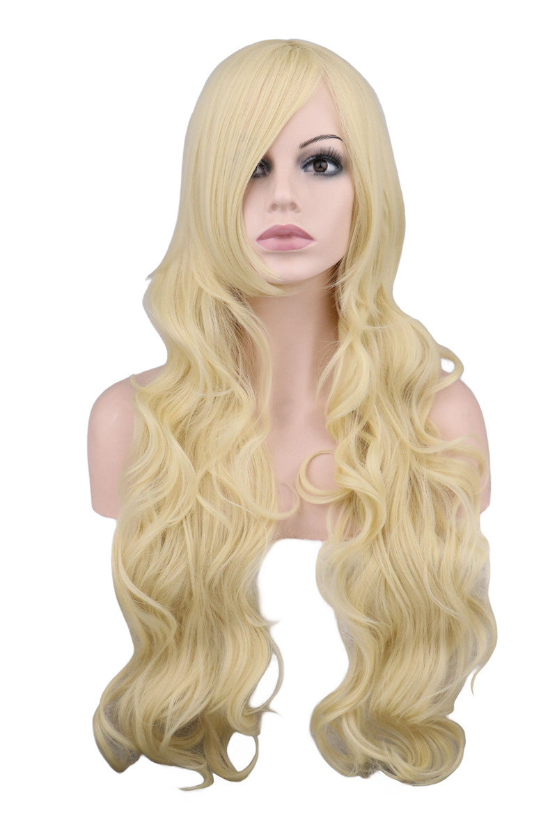 Mermaid Anime Cosplay Wig Dark Red Long Curly Hair — detail