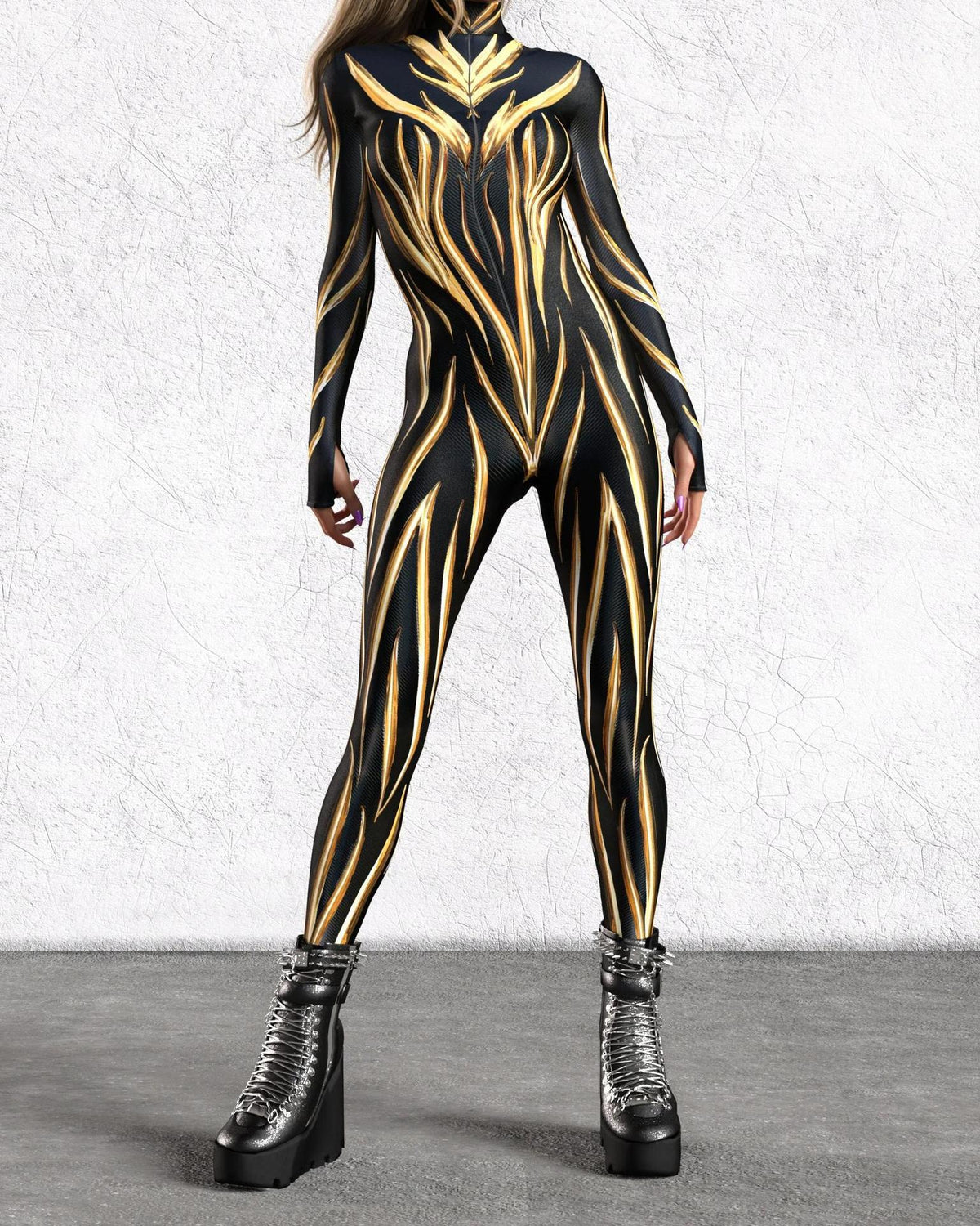 3D Digital Printing Cosplay One-piece Play Costume — Painted Designs 1 to 9 — side view
