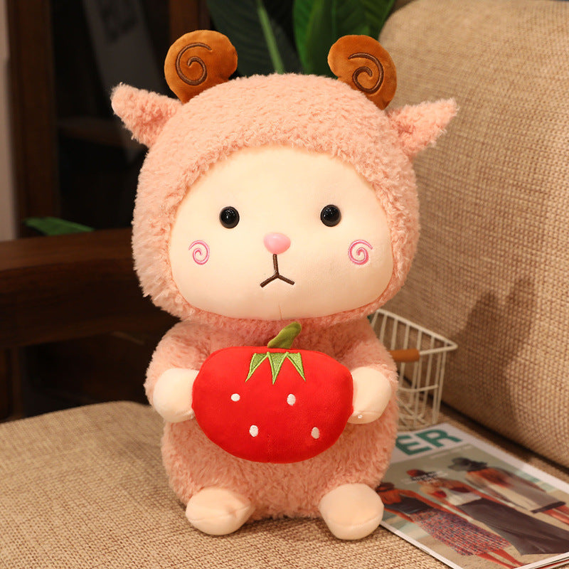 Little Sheep Plush Toy With Strawberry | Magic Stories