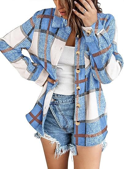 Fashionable Jacket Women's Brushed Woolen Jacket Plaid — detail