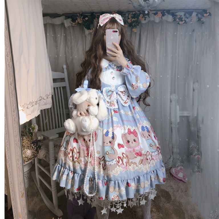 Lolita Skirt Cute Soft Girl Dress Lolita New Lolita Skirt Princess Dress Dress Female — back view