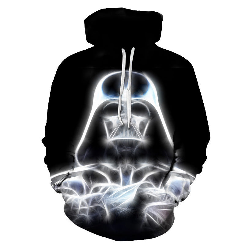 Black Warrior 3D Printed Hoodie Anime Hooded Sweater — scale reference