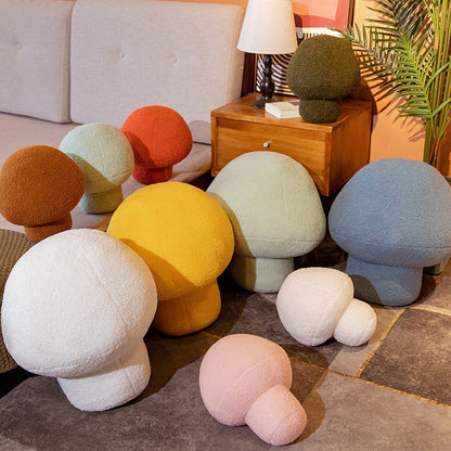 Mushroom Pillow Soft Plush Cute Net Red Sofa Cushion Bedroom Home — back view