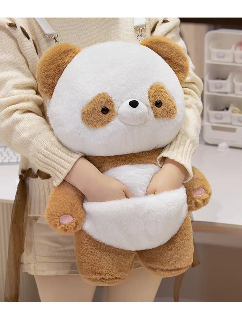 Girl Cute Plush Doll Backpack — in use