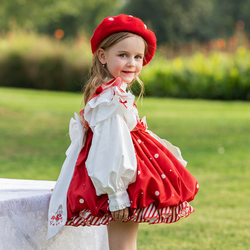 Girl's Red Lolita Cartoon Mushroom Dress | Magic Stories