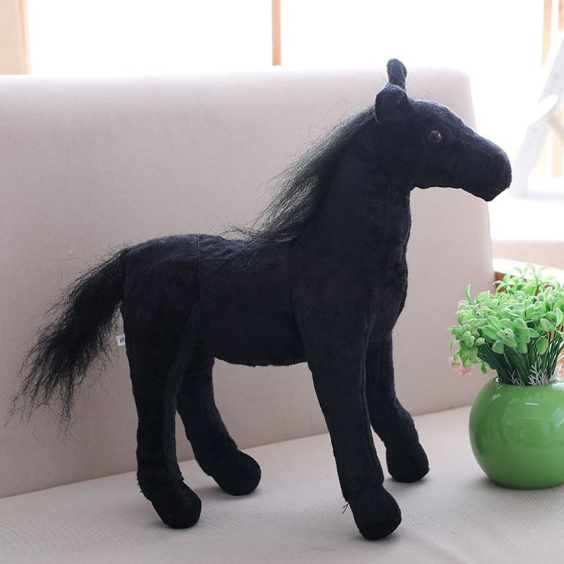 Plush Toy Doll Black Horse White Horse | Magic Stories
