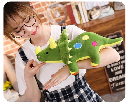 Cute simulation dinosaur plush toy — back view