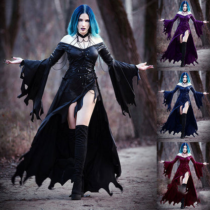 Gothic Dress With Big Sleeves And Hip Dress | Magic Stories
