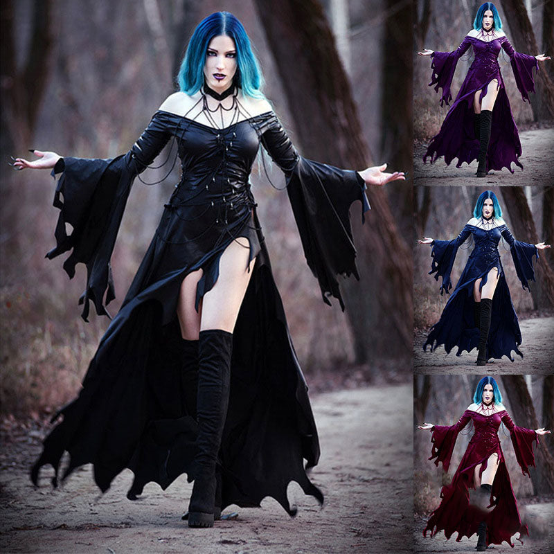 Gothic Dress With Big Sleeves And Hip Dress | Magic Stories
