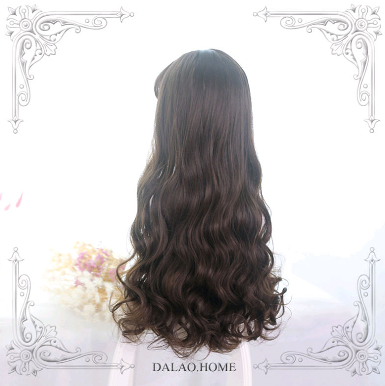 Lolita Long Curly Hair 65cm Black Air Bangs | Magic Stories