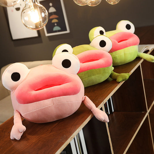 Big mouth frog plush toy doll