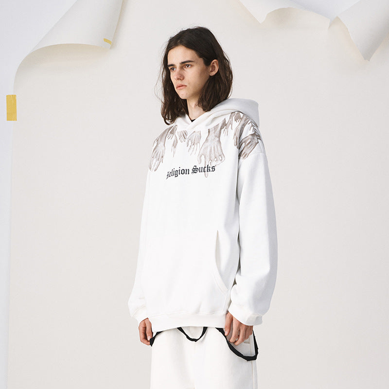 HOODIE ghost hand fleece hoodie — detail