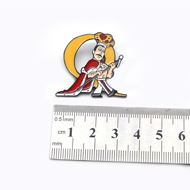 Cartoon anime oil drop brooch — side view