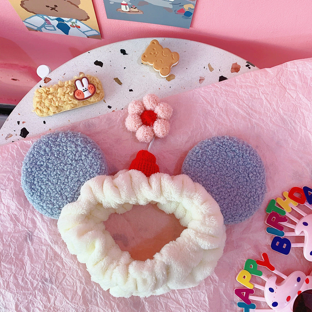 Small flower headband with cat ears