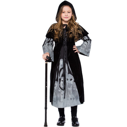 Halloween Children Skeleton Ghost Costume — side view