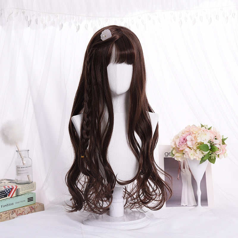 Long roll wig air bangs wig wig COS wig dyed wig — scale reference