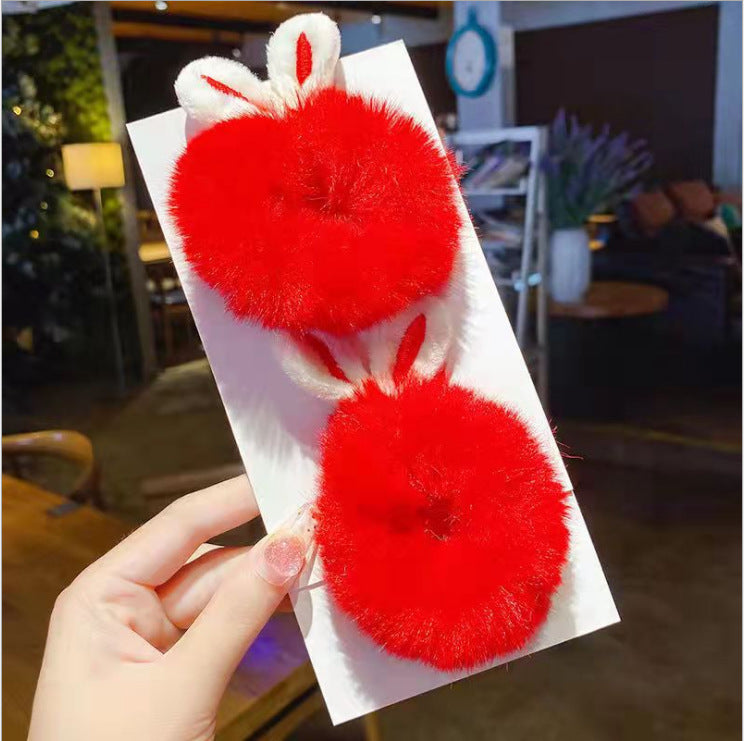 Hair Rope Simple New Bunny Ears Plush Hair | Magic Stories