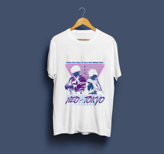 Neo Tokyo Awesome Guys T Shirt Man New Akira The Capsule T-Shirt Japan Anime Custom Tee Company T-shirts For Men — back view